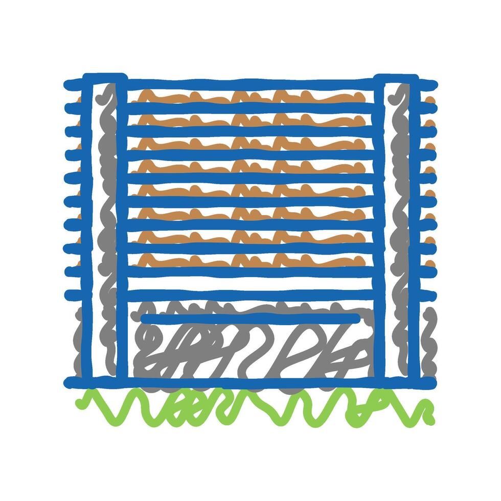 garden fence icon doodle illustration vector