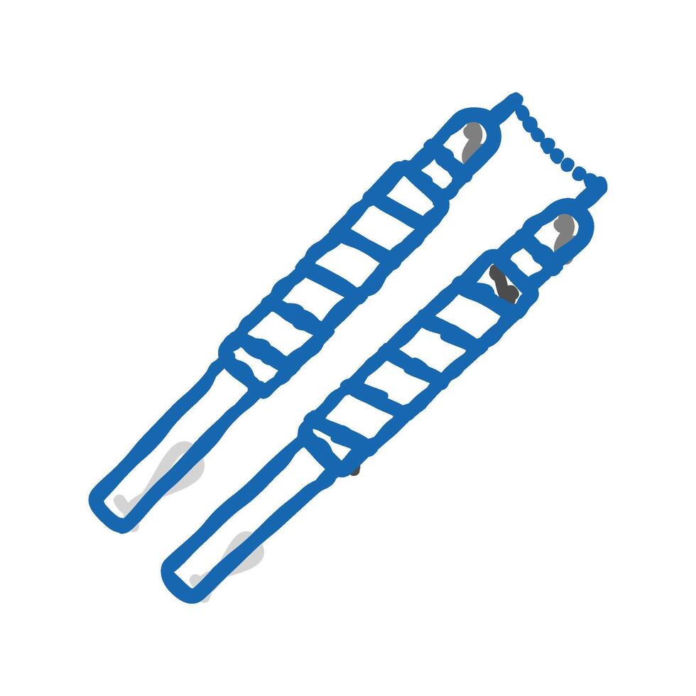 nunchucks weapon military icon doodle illustration vector