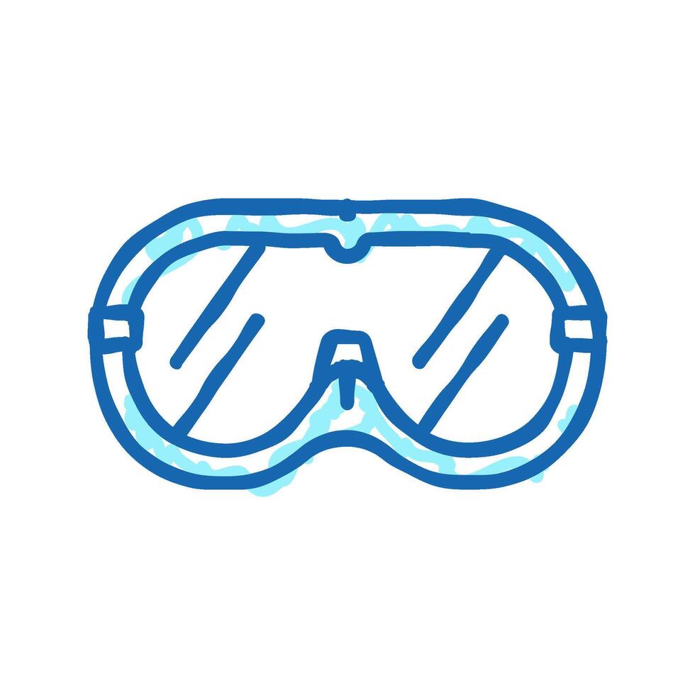 safety goggles engineer icon doodle illustration vector