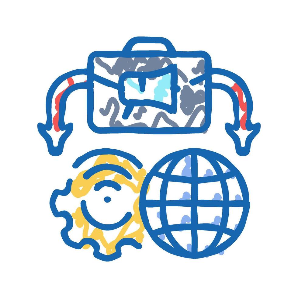 online presence modern business icon doodle illustration vector