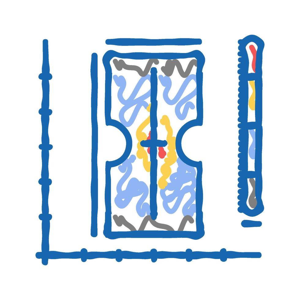 finite element analysis mechanical engineer icon doodle illustration vector