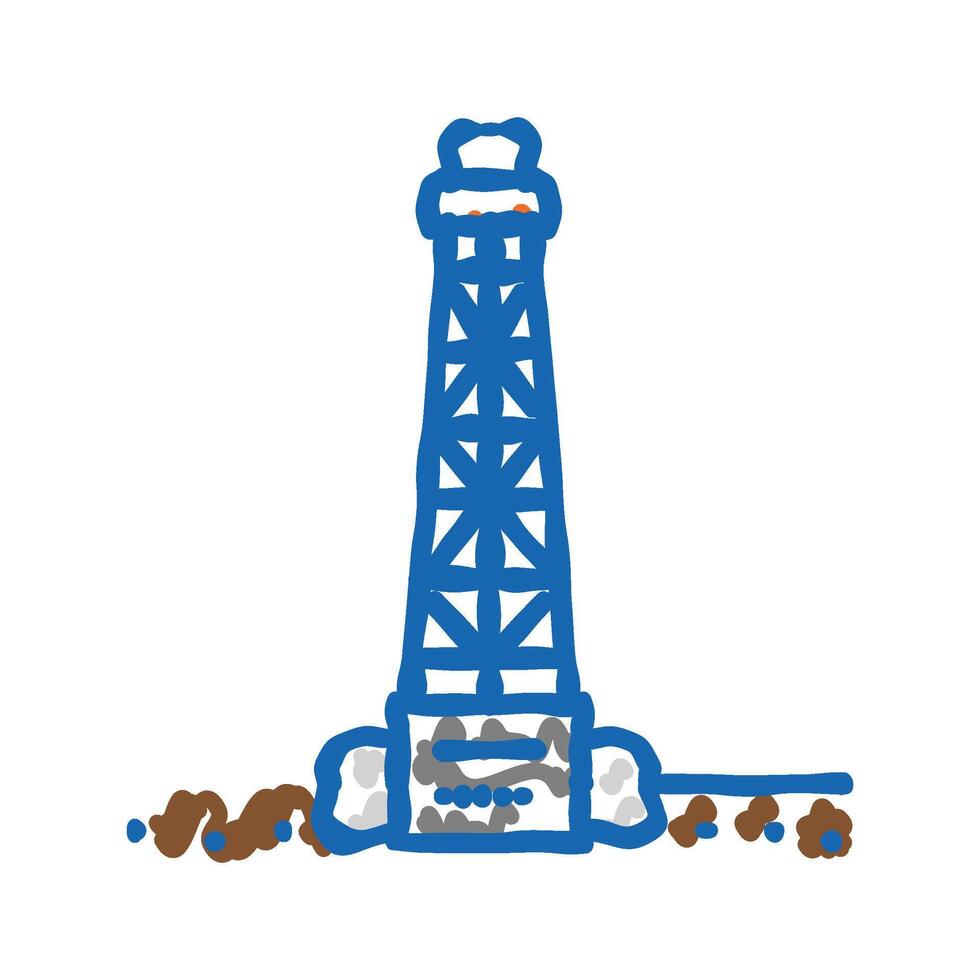 onshore drilling oil industry icon doodle illustration vector