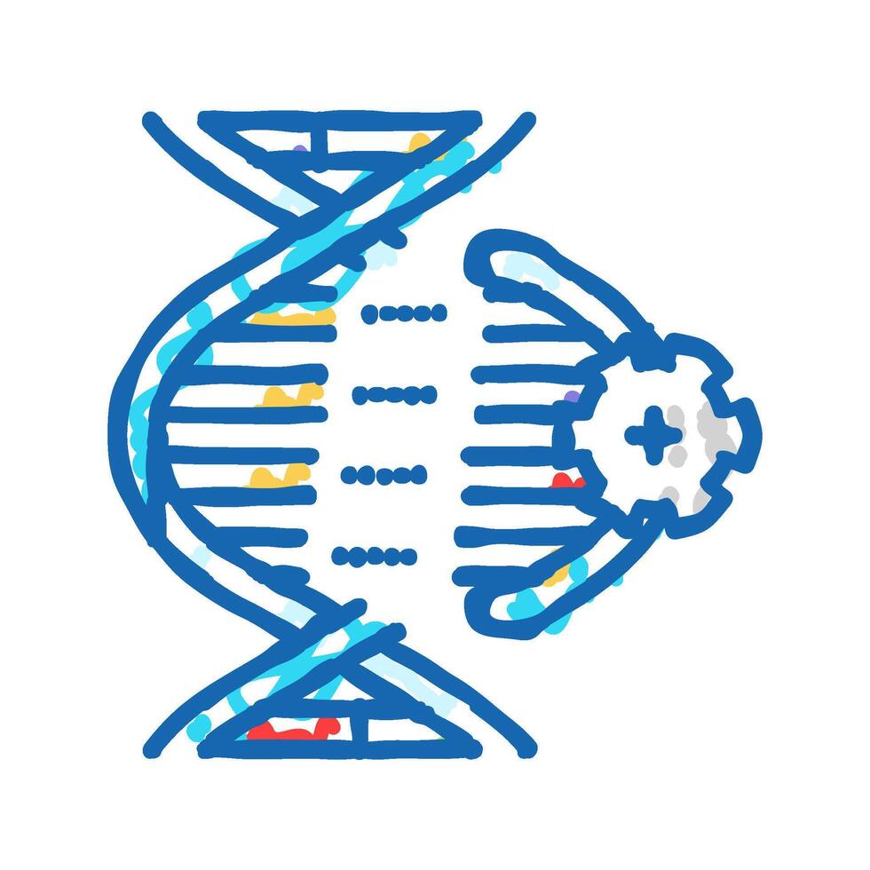 genetic modification cryptogenetics icon doodle illustration vector