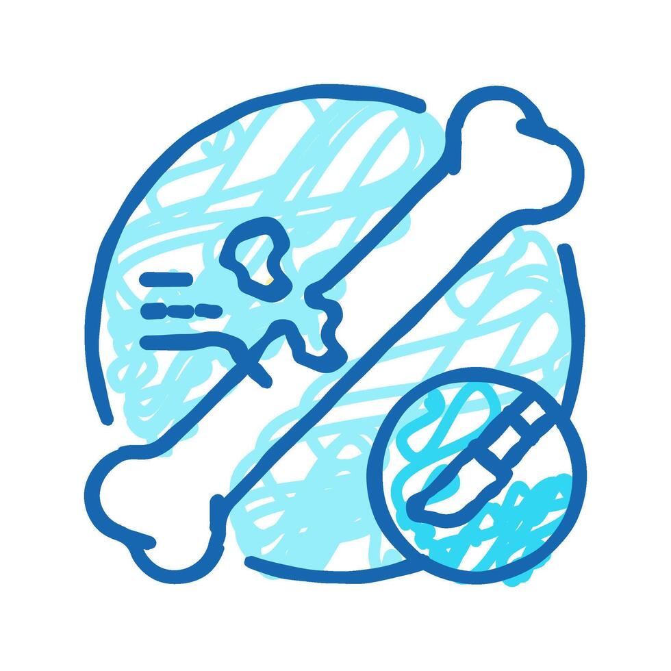 orthopedic surgery fracture injury icon doodle illustration vector