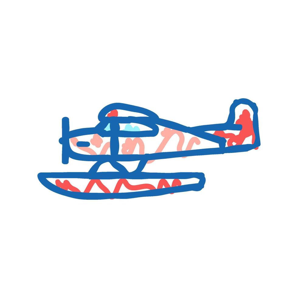 floatplane airplane aircraft icon doodle illustration vector
