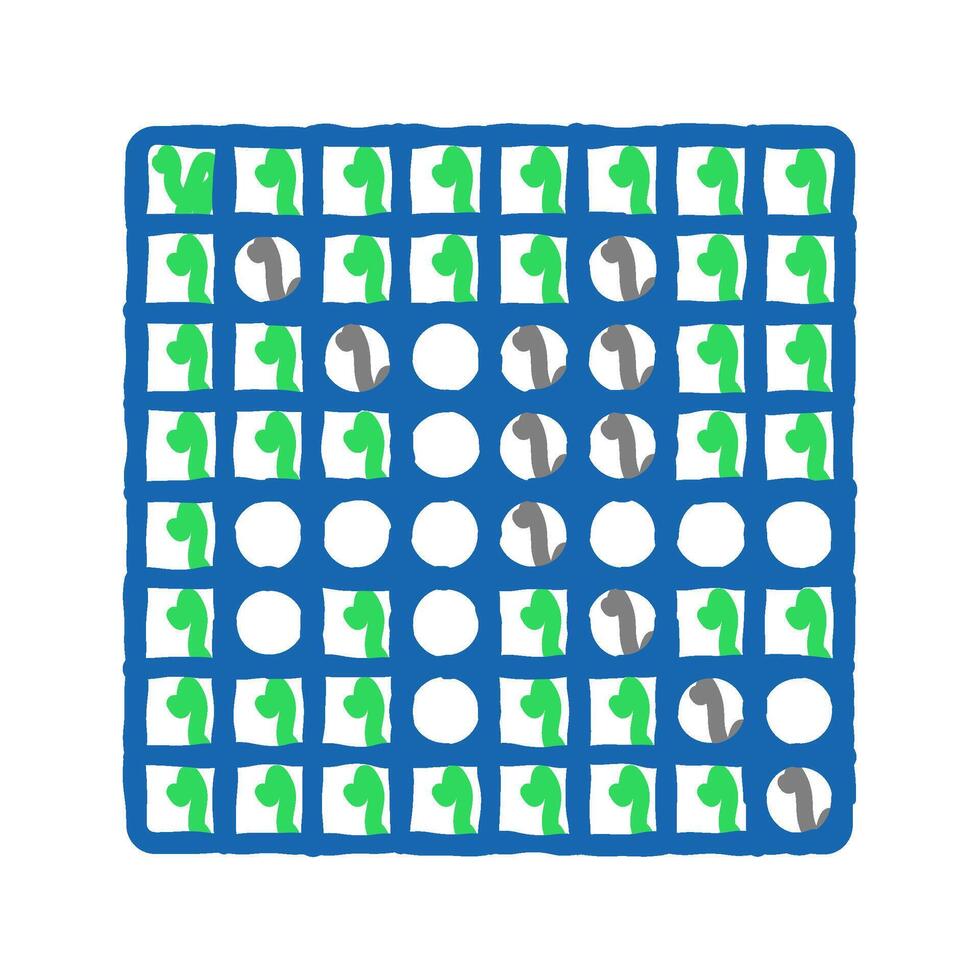 othello game board table icon doodle illustration vector
