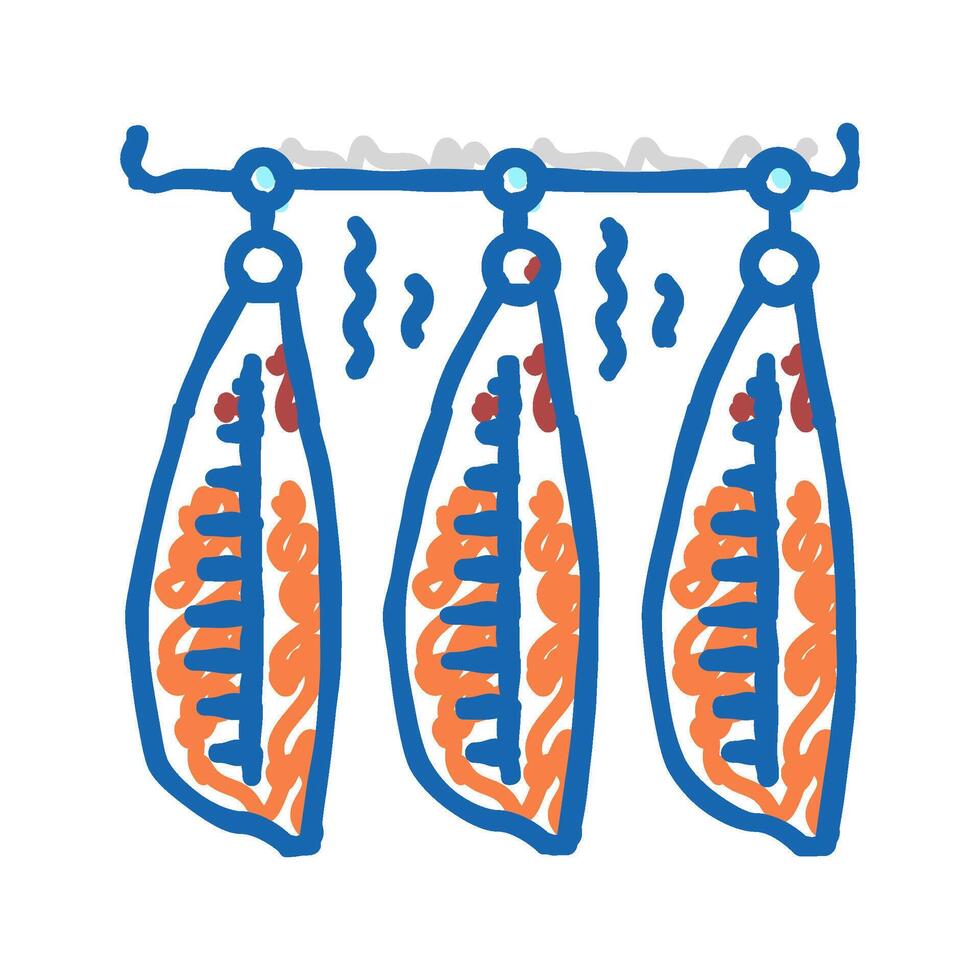 smoked salmon icon doodle illustration vector