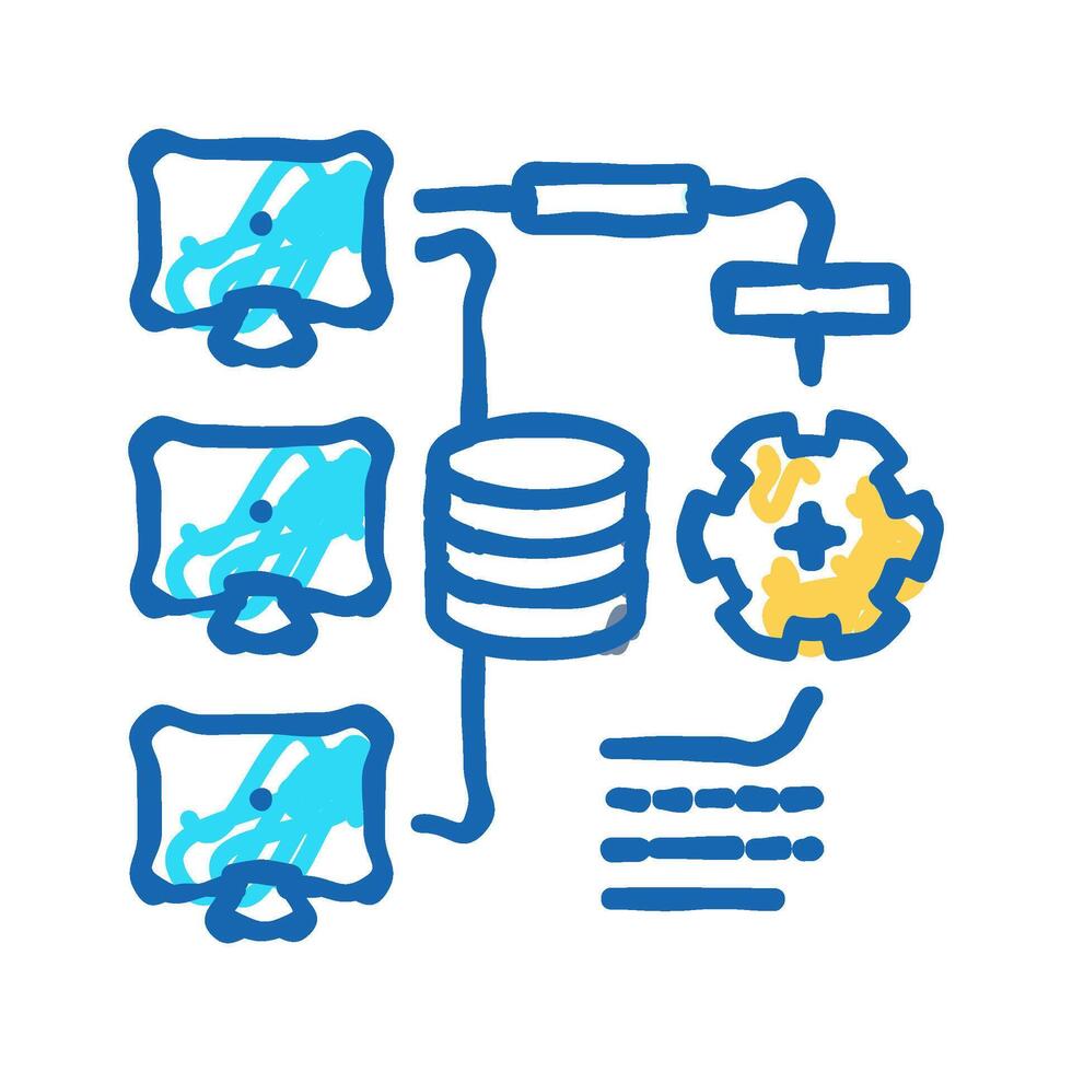 continuous integration software icon doodle illustration vector