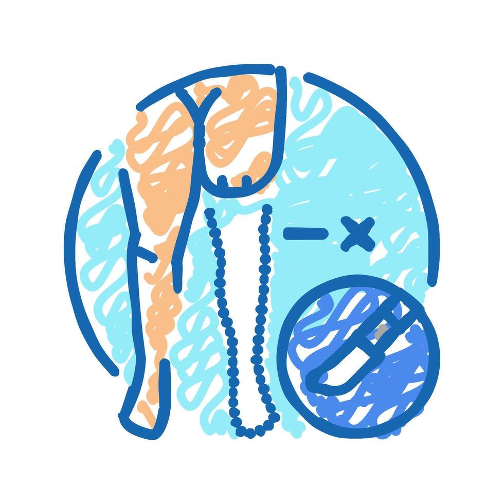 limb amputation surgery icon doodle illustration vector