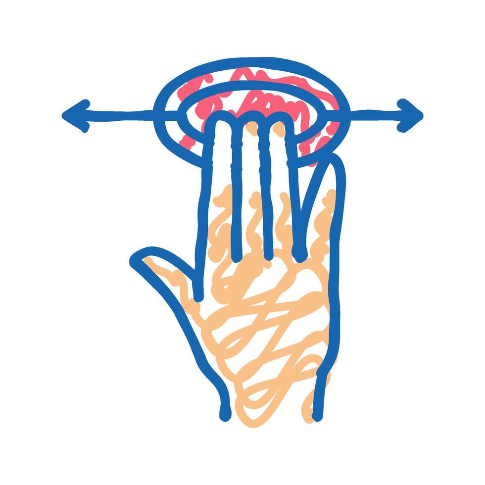 smartphone screen touch with three fingers icon doodle illustration vector