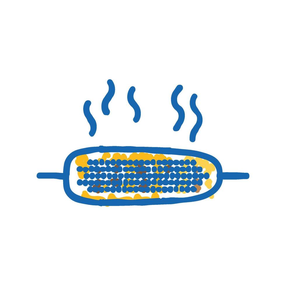 roasted corn icon doodle illustration vector