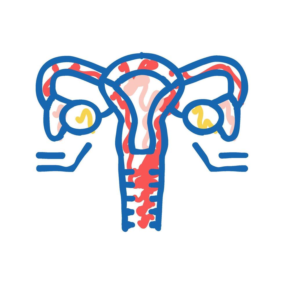 ovaries endocrinology icon doodle illustration vector