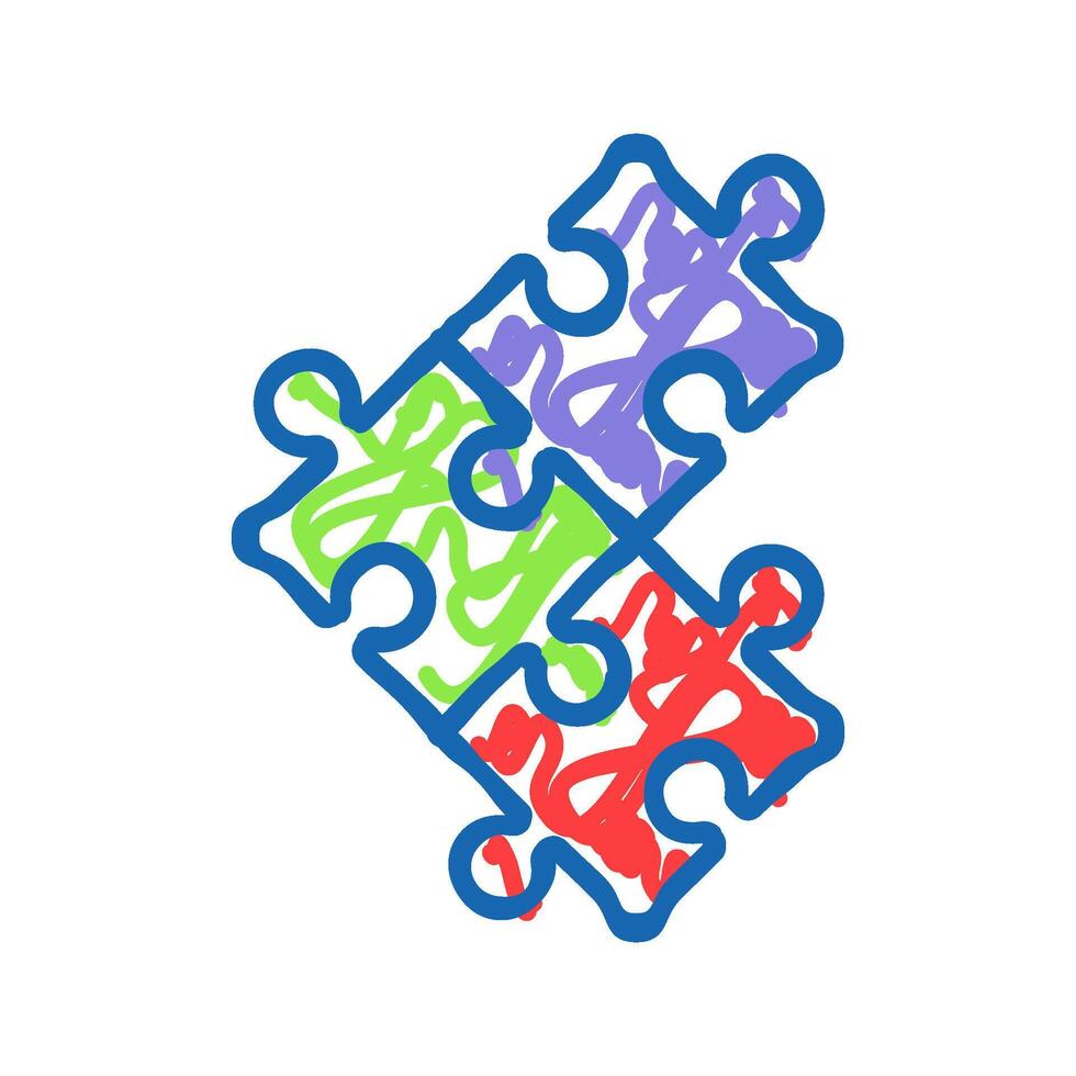 puzzle idea solution icon doodle illustration vector