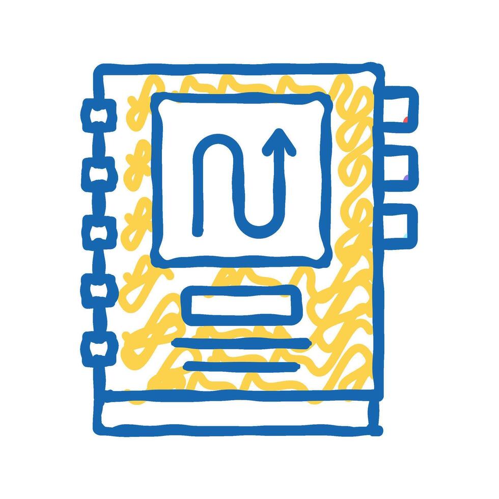 notebook with work planning icon doodle illustration vector