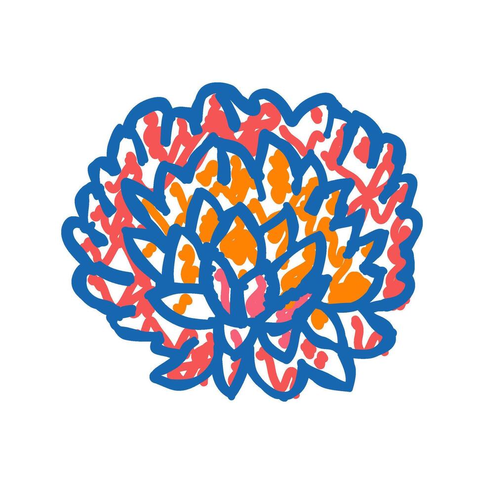 chrysanthemum blossom spring icon doodle illustration vector