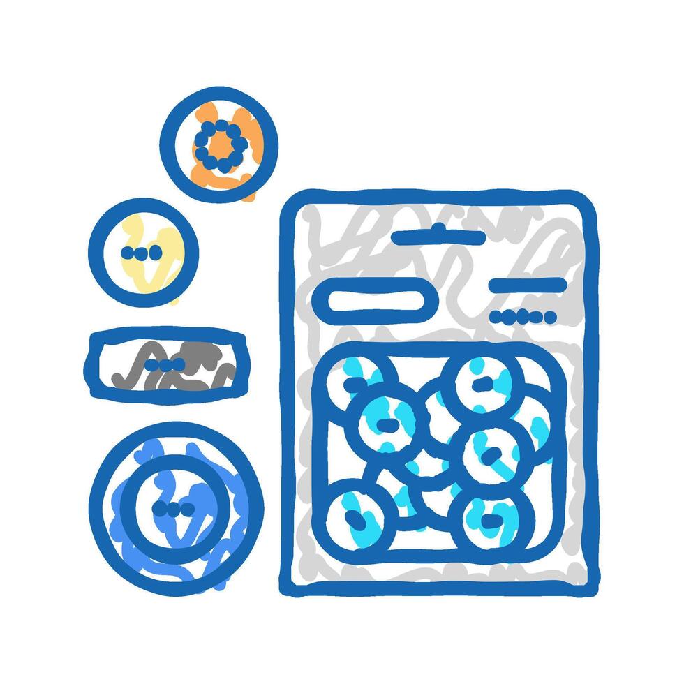 button set icon doodle illustration vector