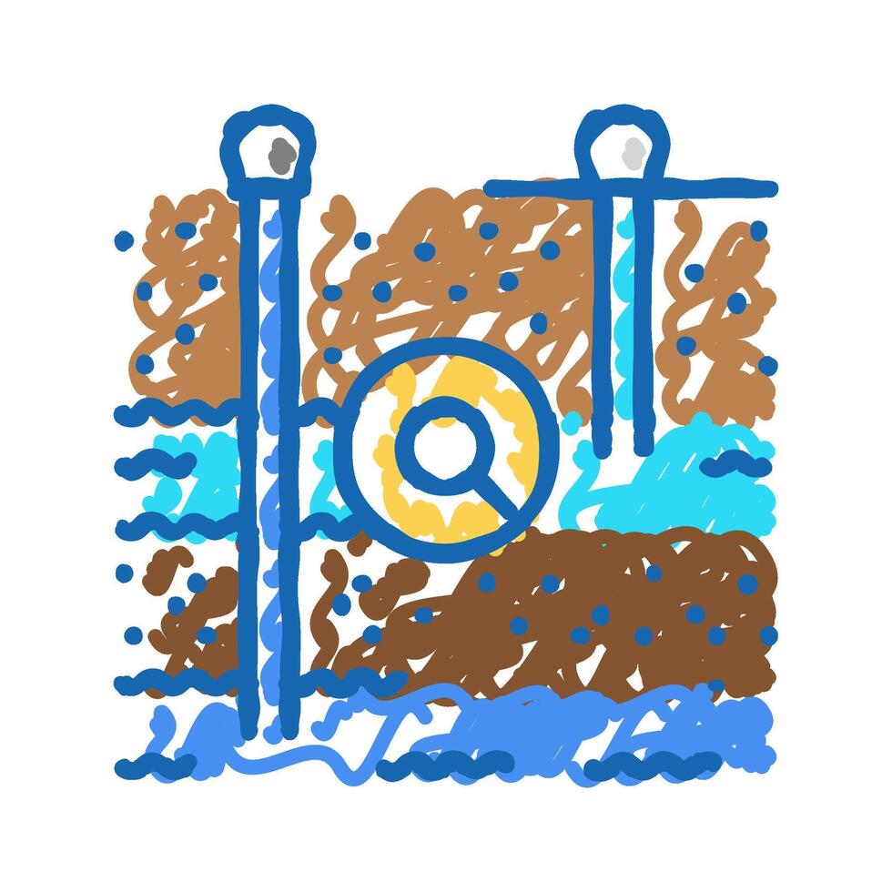 soil permeability hydrogeologist icon doodle illustration vector