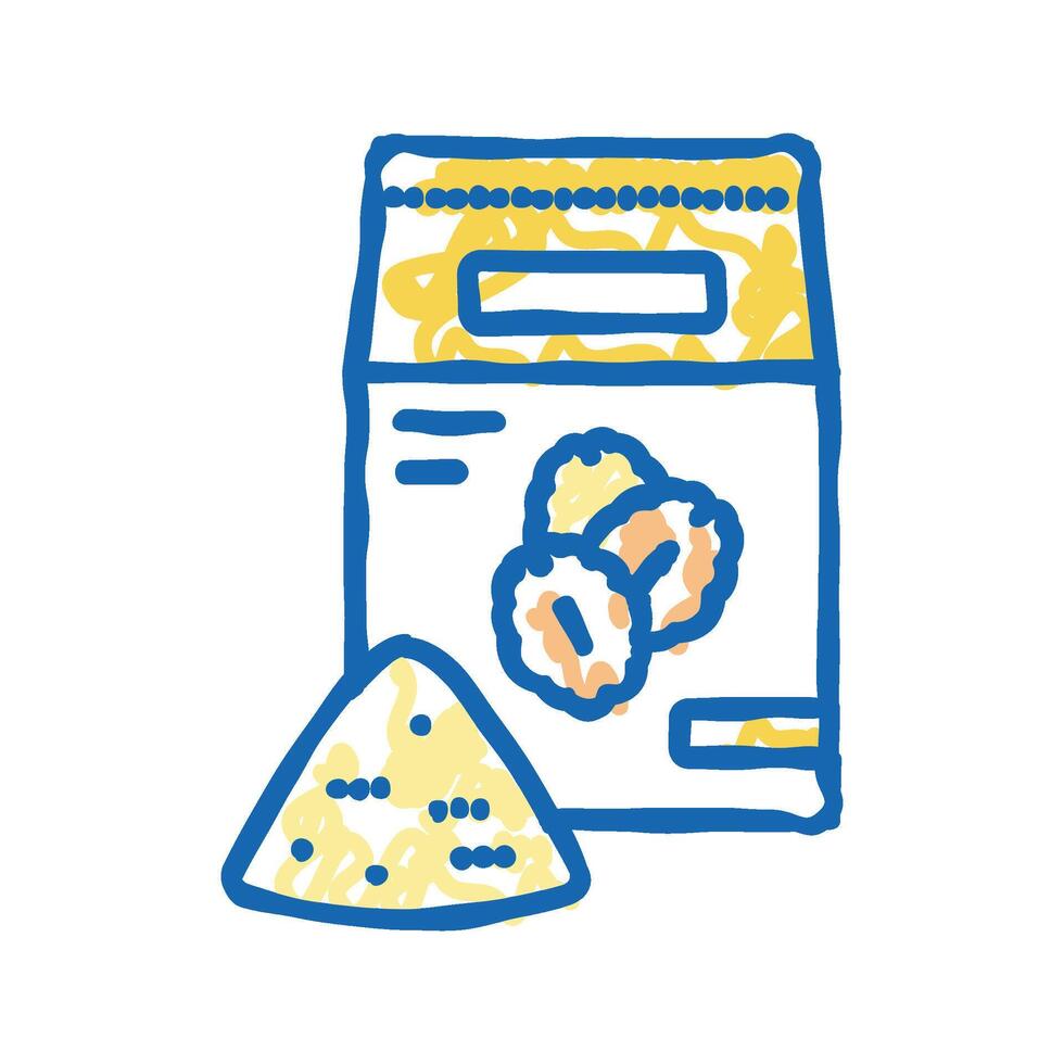 flour oat bag icon doodle illustration vector