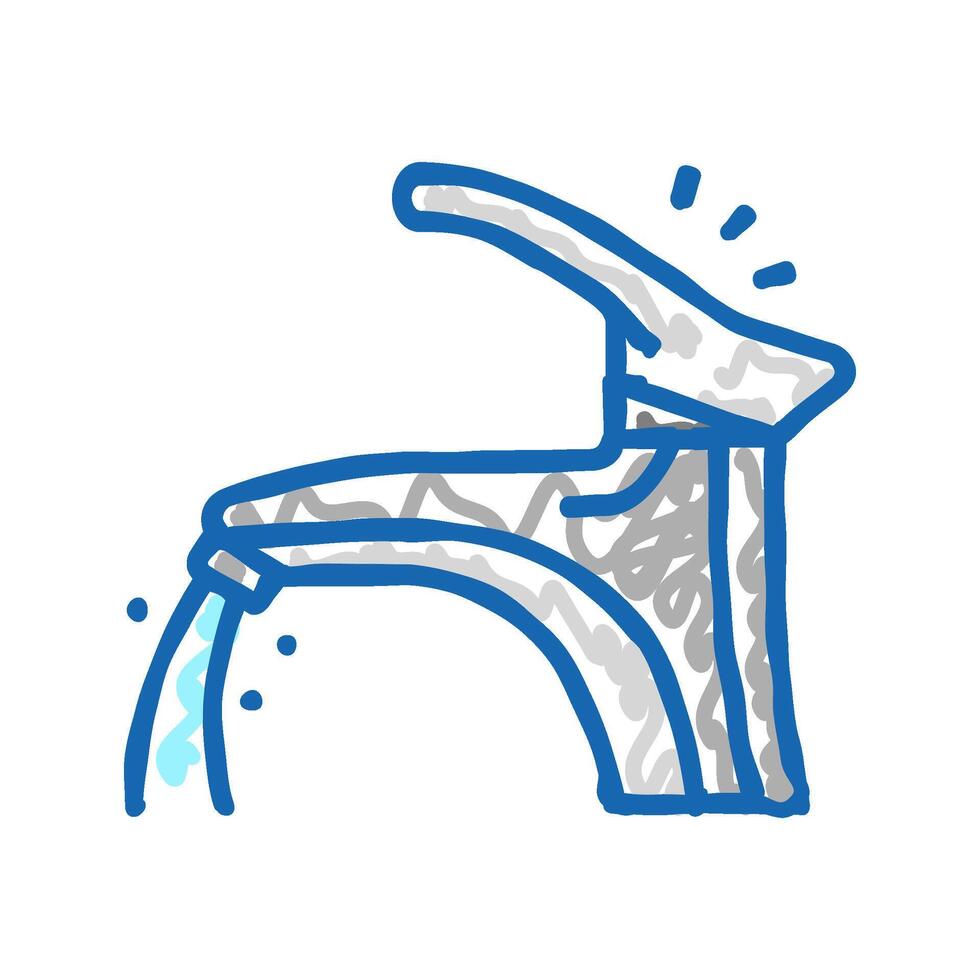 open faucet water icon doodle illustration vector