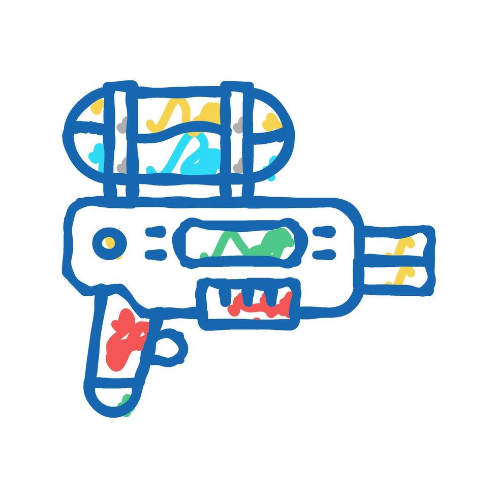 water gun for summer game icon doodle illustration vector