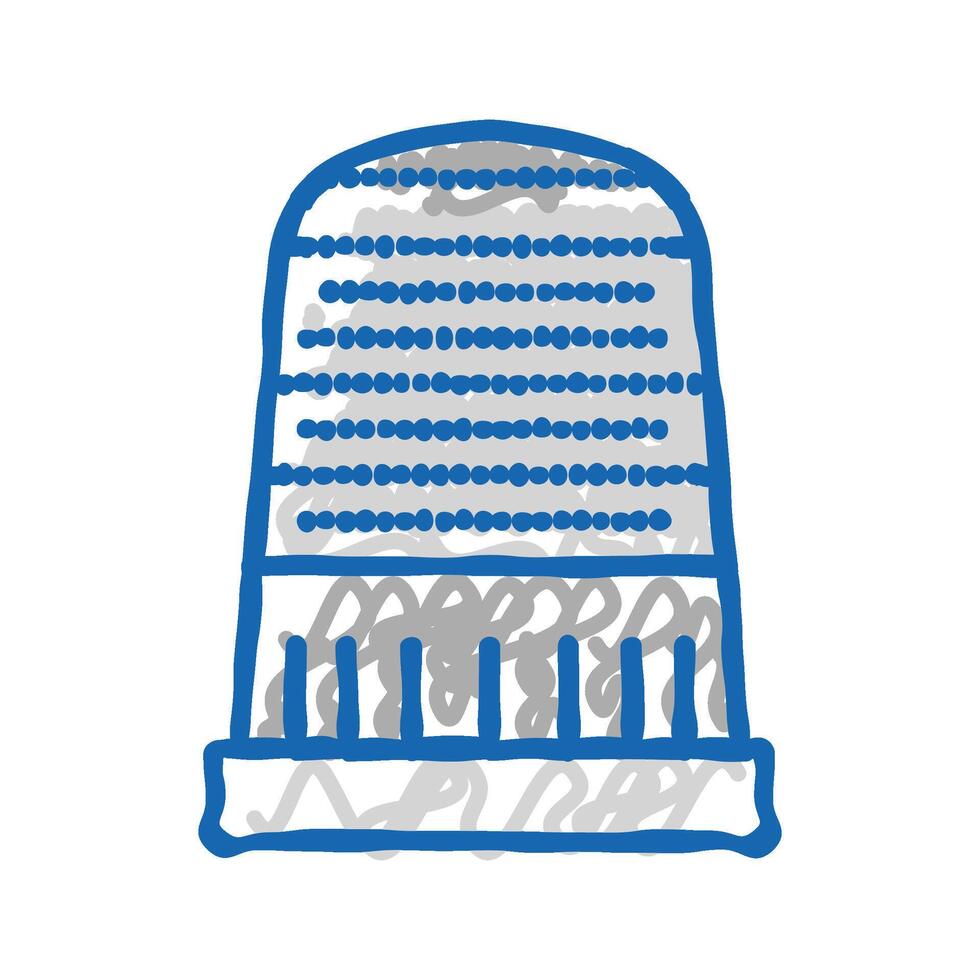 thimble embroidery hobby icon doodle illustration vector
