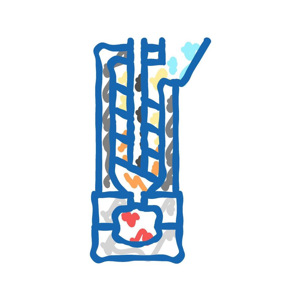 injection molding materials engineering icon doodle illustration vector
