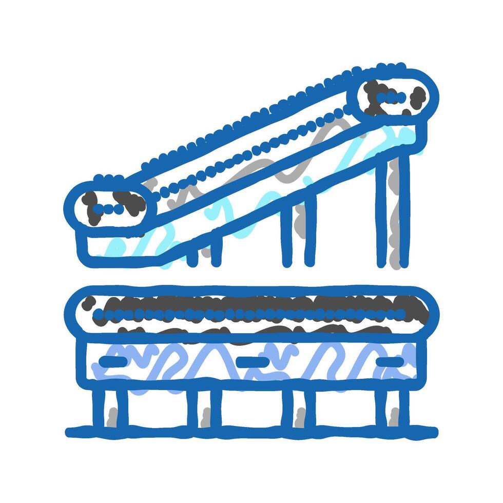 conveyor belt manufacturing engineer icon doodle illustration vector