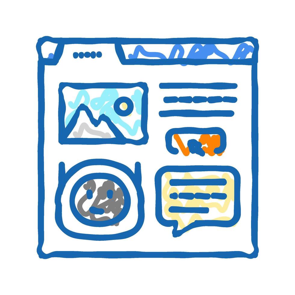 message chat bot icon doodle illustration vector