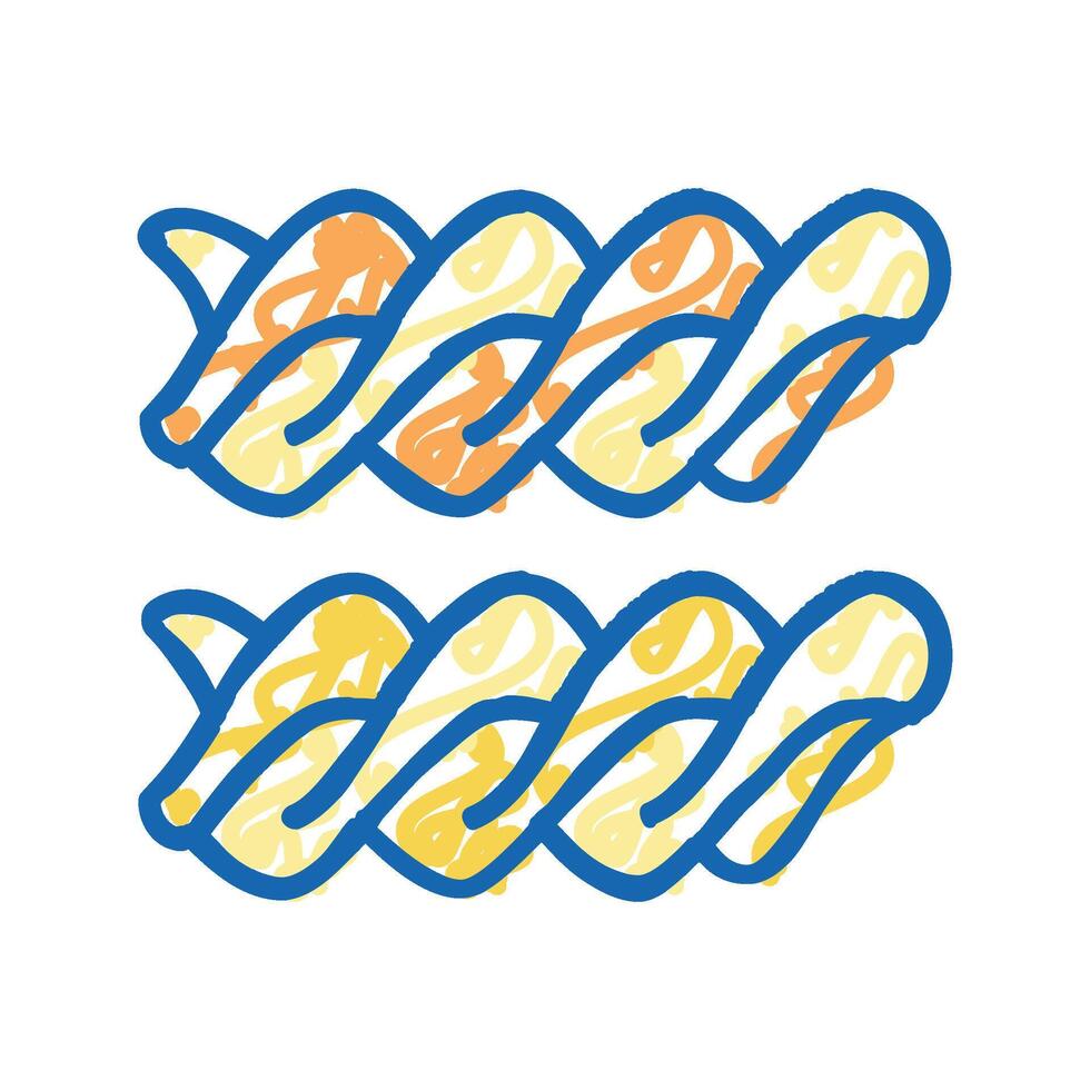 fusilli pasta icon doodle illustration vector