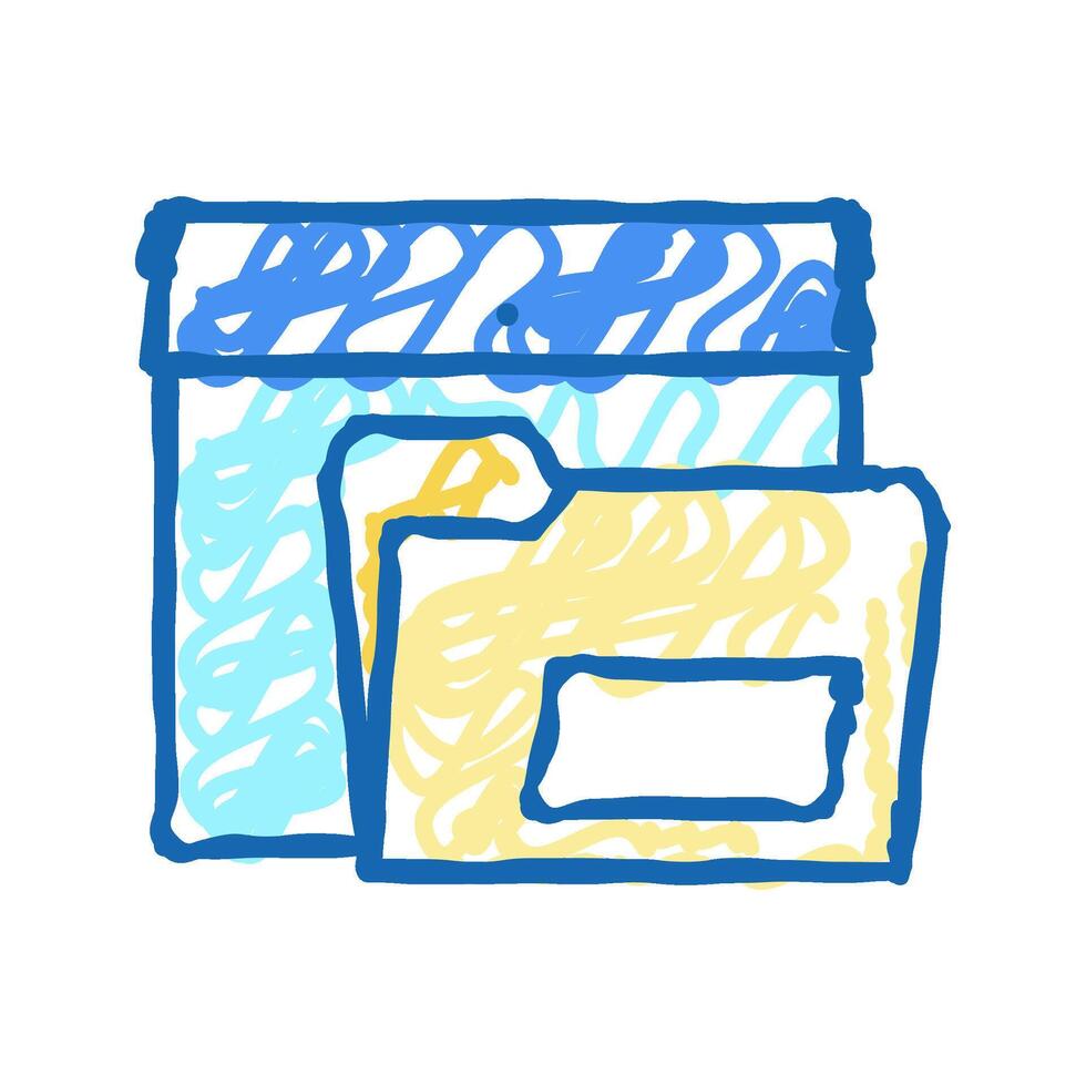 folders for paper icon doodle illustration vector