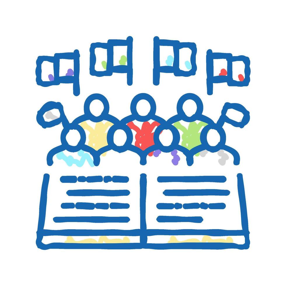 minority rights icon doodle illustration vector