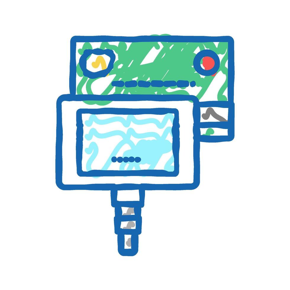 card paying pos terminal icon doodle illustration vector