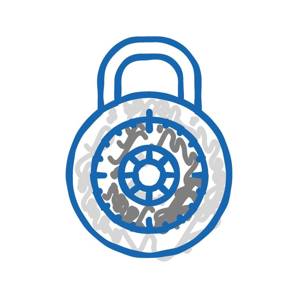 safe padlock icon doodle illustration vector
