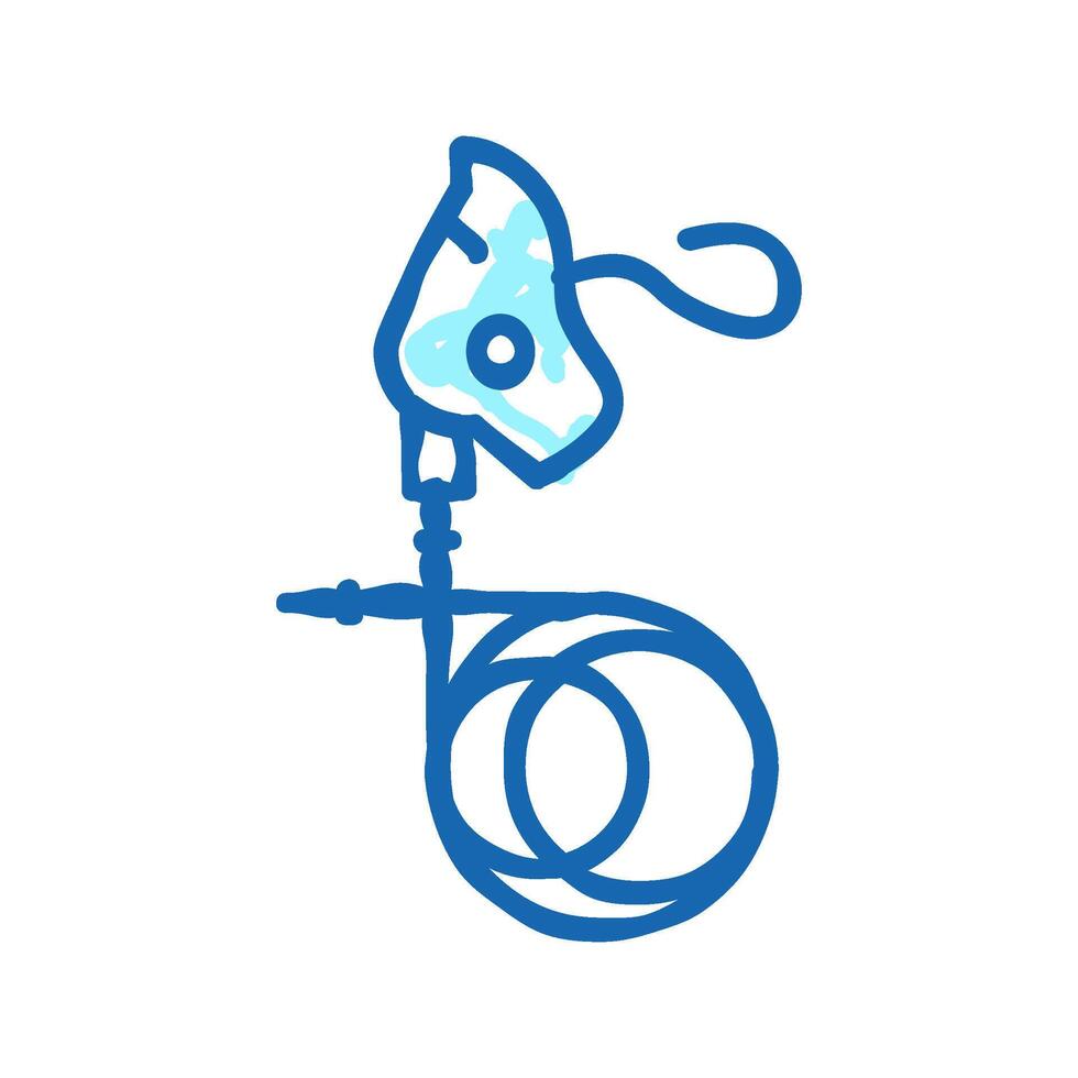 respiratory facial mask for anesthesia icon doodle illustration vector