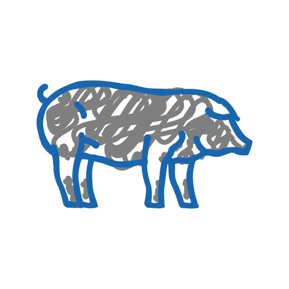 iberico pig breed icon doodle illustration vector