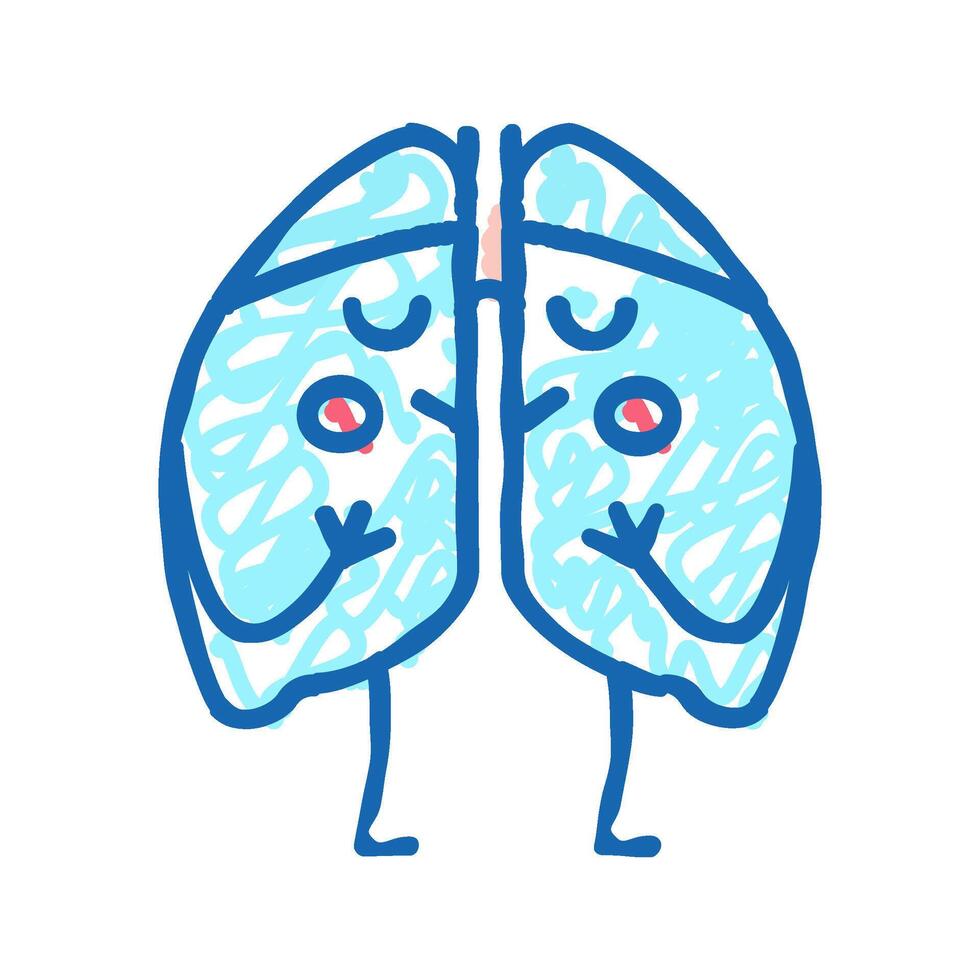 lungs kid health icon doodle illustration vector
