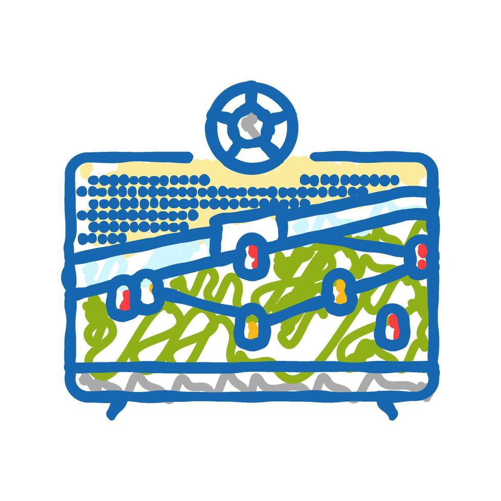 watching soccer live autumn icon doodle illustration vector