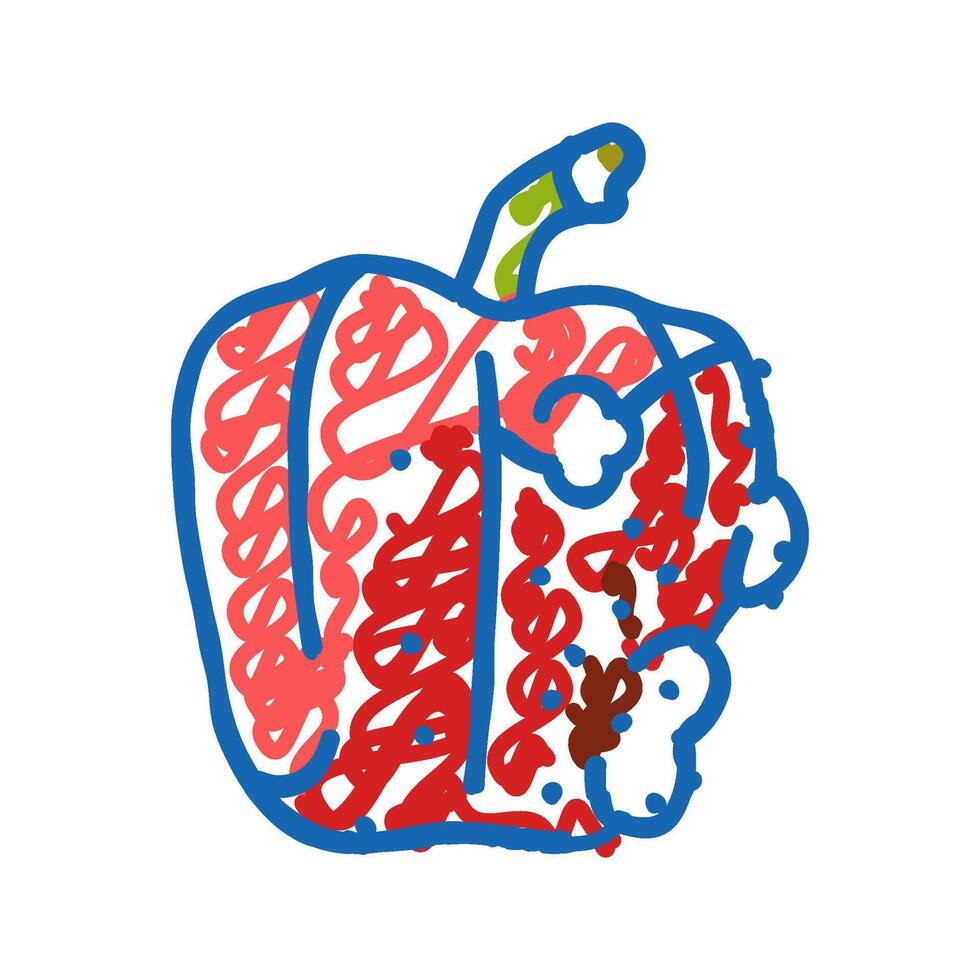pepper rotten food icon doodle illustration vector