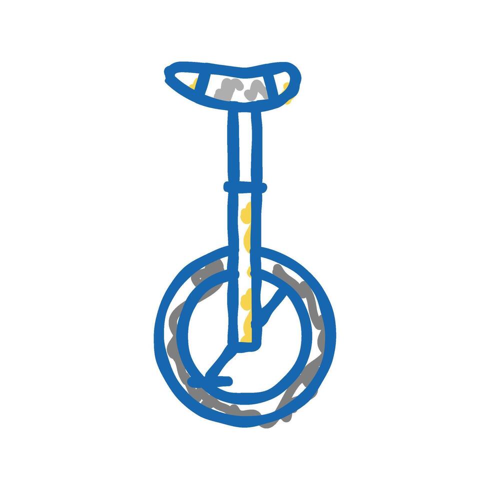 monowheel bicycle icon doodle illustration vector