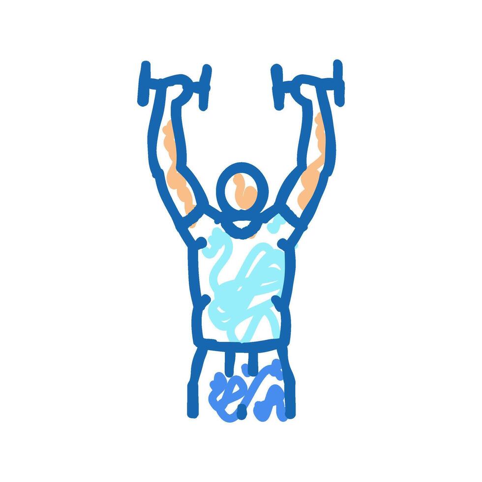 dumbbell kickbacks arm fitness exercise icon doodle illustration vector