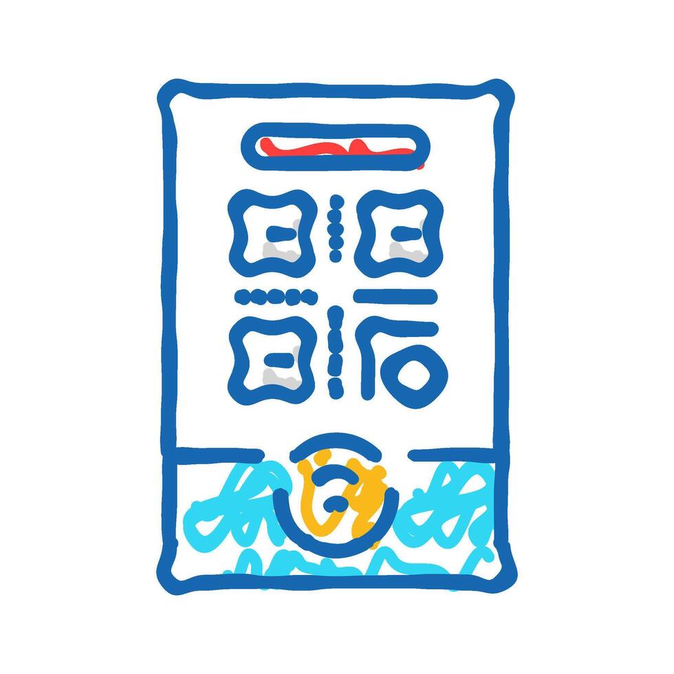 tap to connect nfc technology icon doodle illustration vector