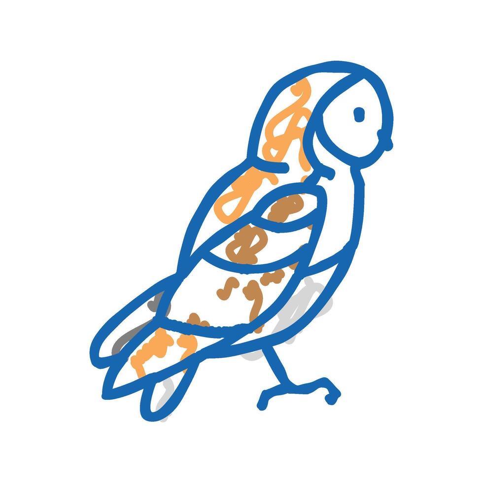 owl bird icon doodle illustration vector