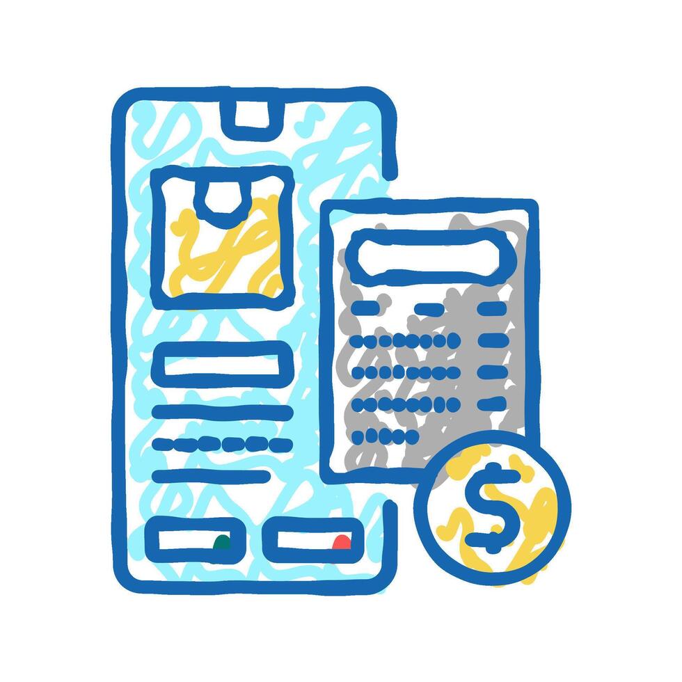 shipping calculator icon doodle illustration vector