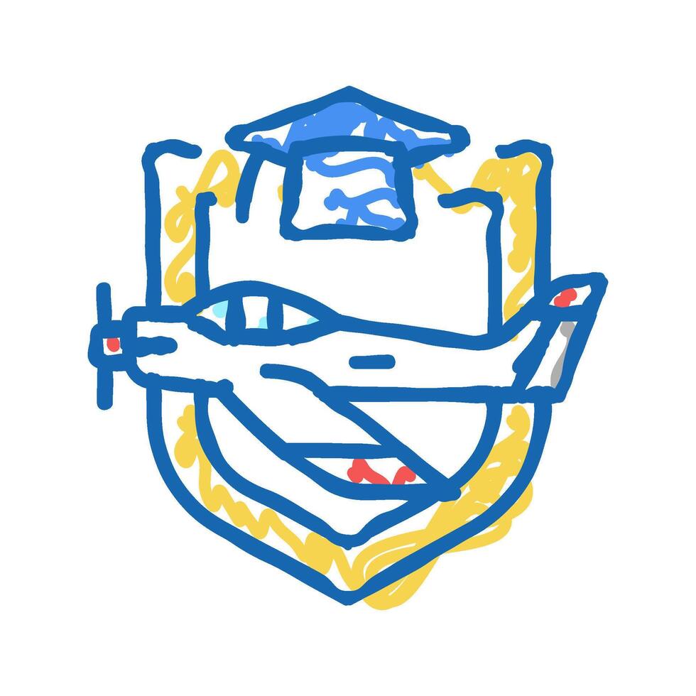 graduation flight school icon doodle illustration vector