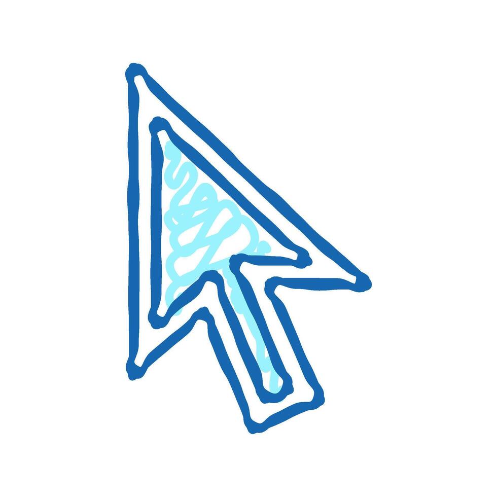 cursor arrow icon doodle illustration vector
