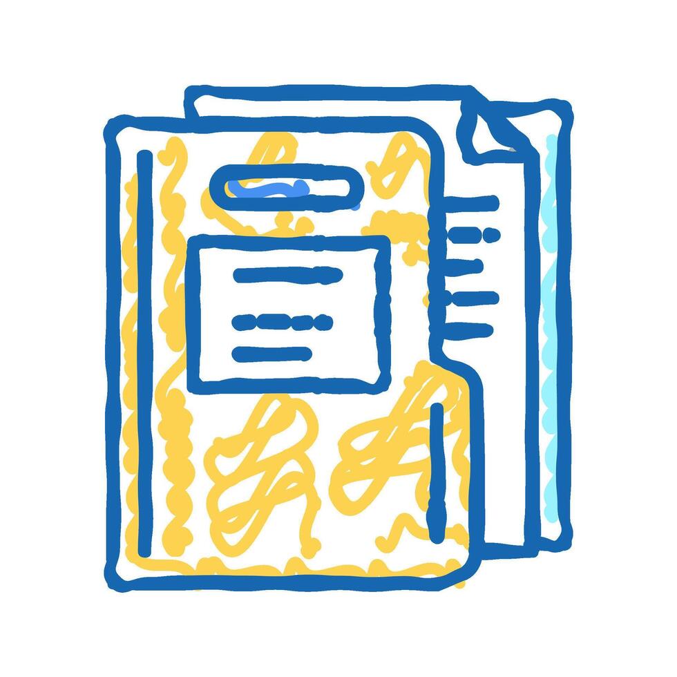 paper folder icon doodle illustration vector