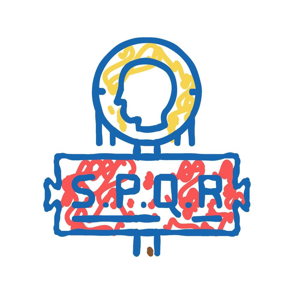 flag legionary ancient rome icon doodle illustration vector