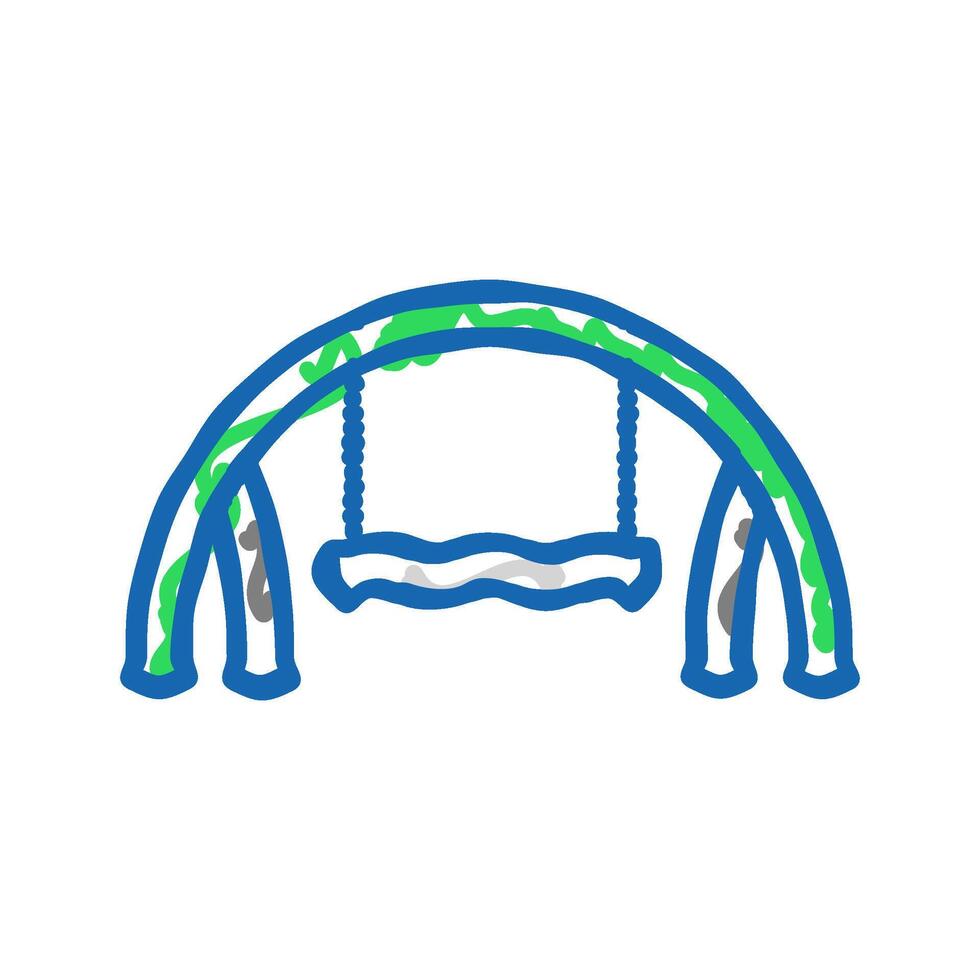 viper swing park outdoor kid play icon doodle illustration vector