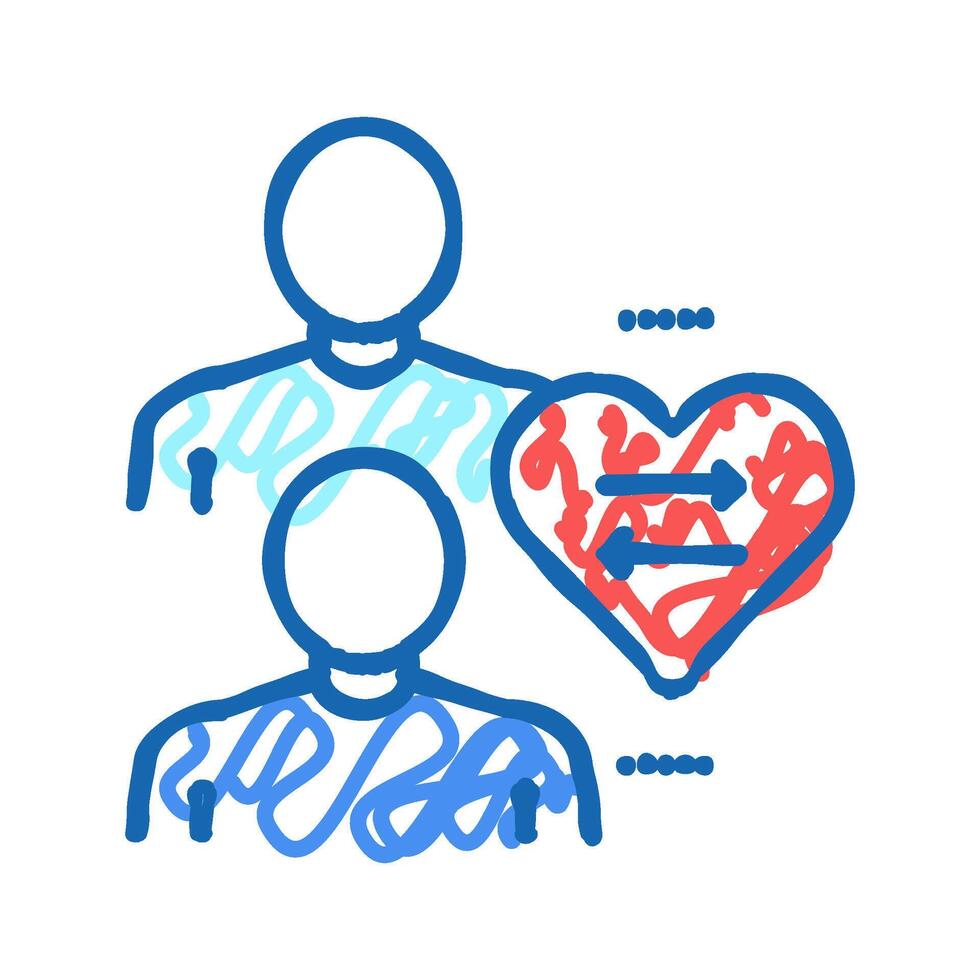 donor and disease patient icon doodle illustration vector