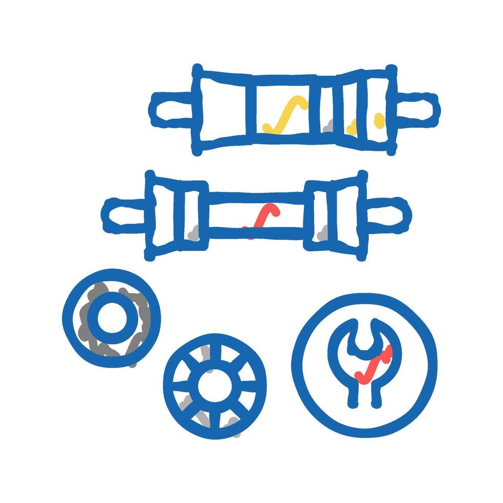 bottom bracket carriage elimination icon doodle illustration vector
